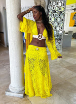 TM Yellow Lace Top