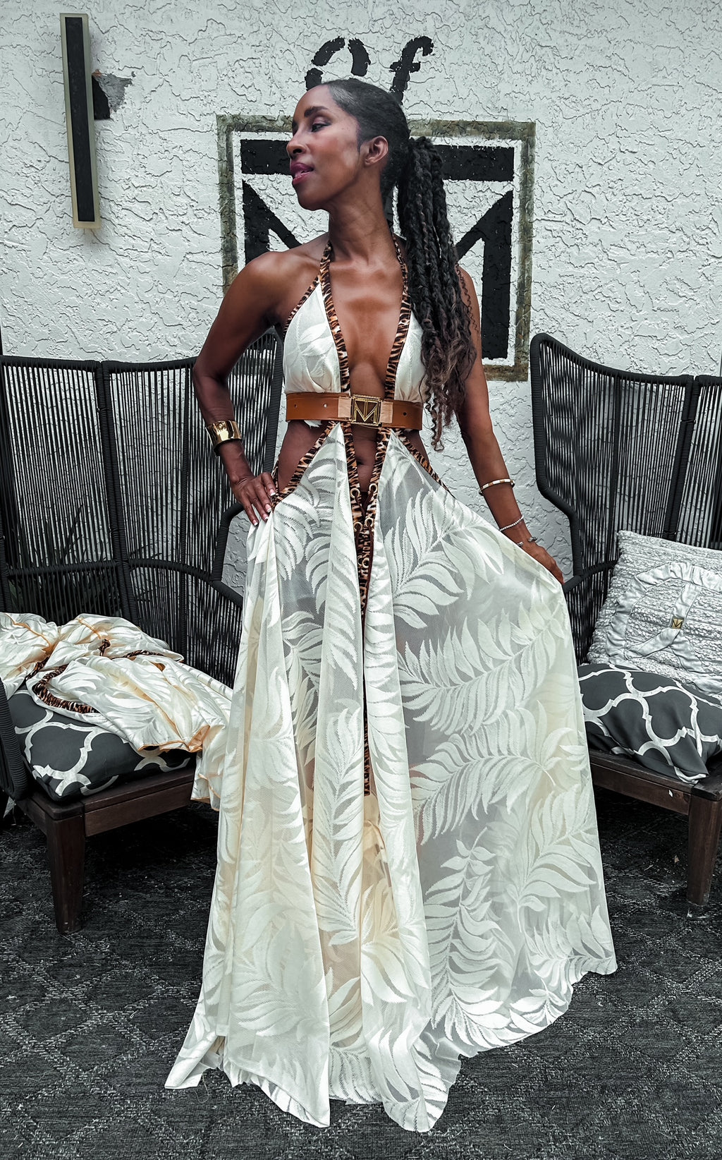TM Cream Tiger Leaf Maxi