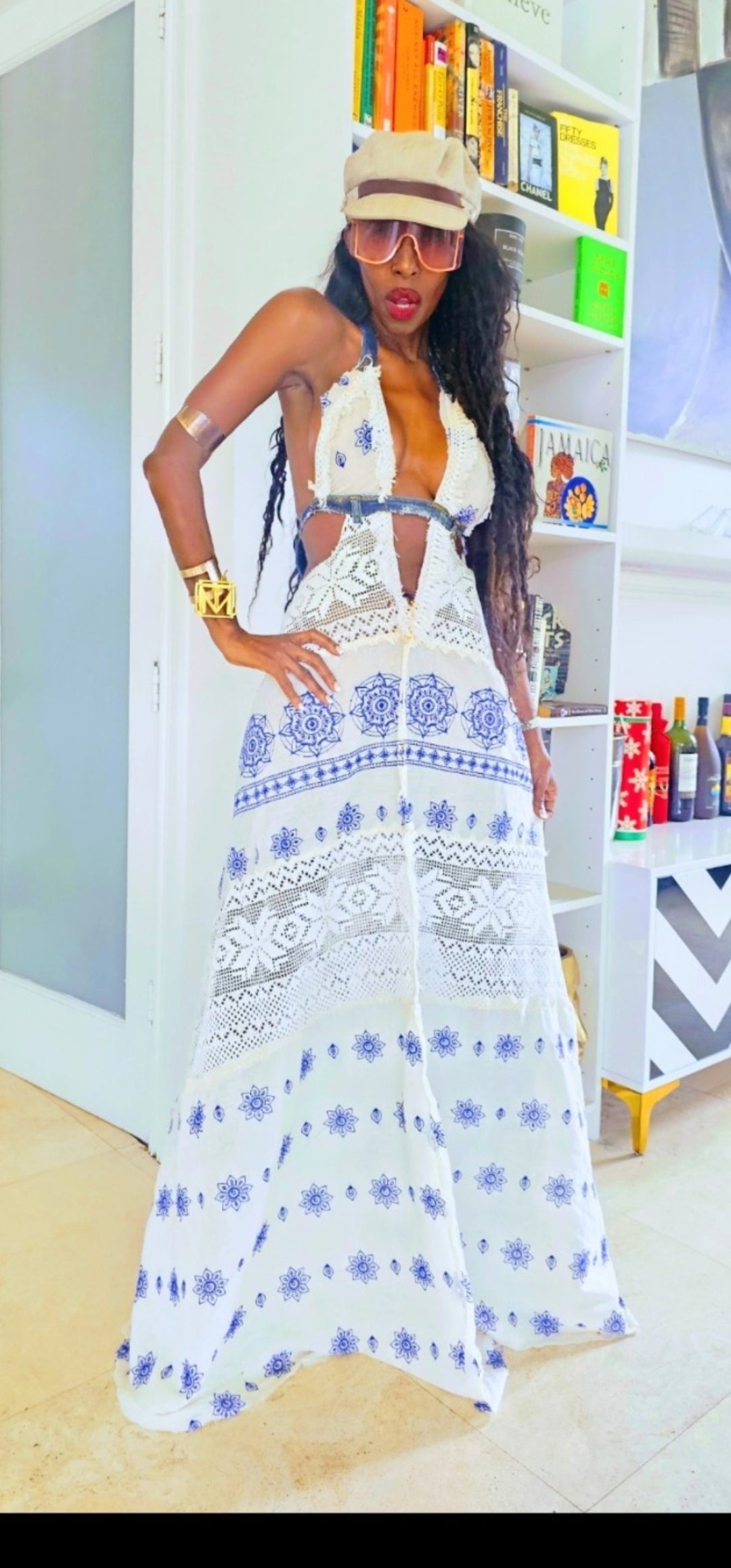 TM BlueCream Embroidered Maxi Dress Tanya-Marie Collection TM BlueCream Embroidered Maxi Dress Tanya-Marie Collection