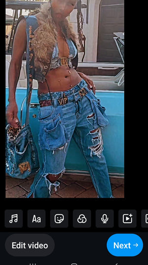 The tapered ripped,dropcrotched denim jean