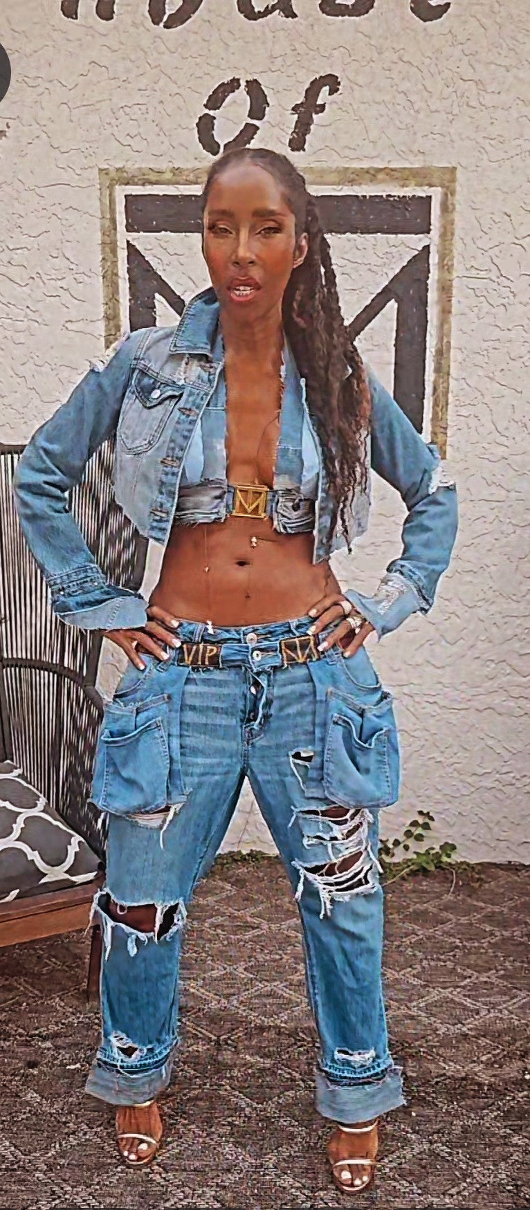 Denim fashion tool belt