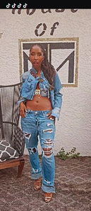 The tapered ripped,dropcrotched denim jean