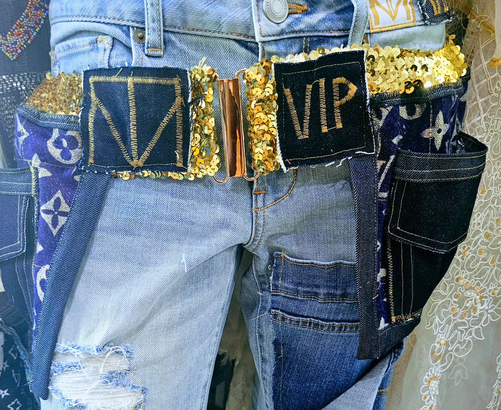 The TM gold/LV/denim  fashiontoolbelt