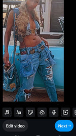 TM The handripped denim 2pc set