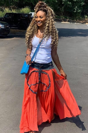 Peace Skirt-CORAL (As seen on Housewives of Atlanta)