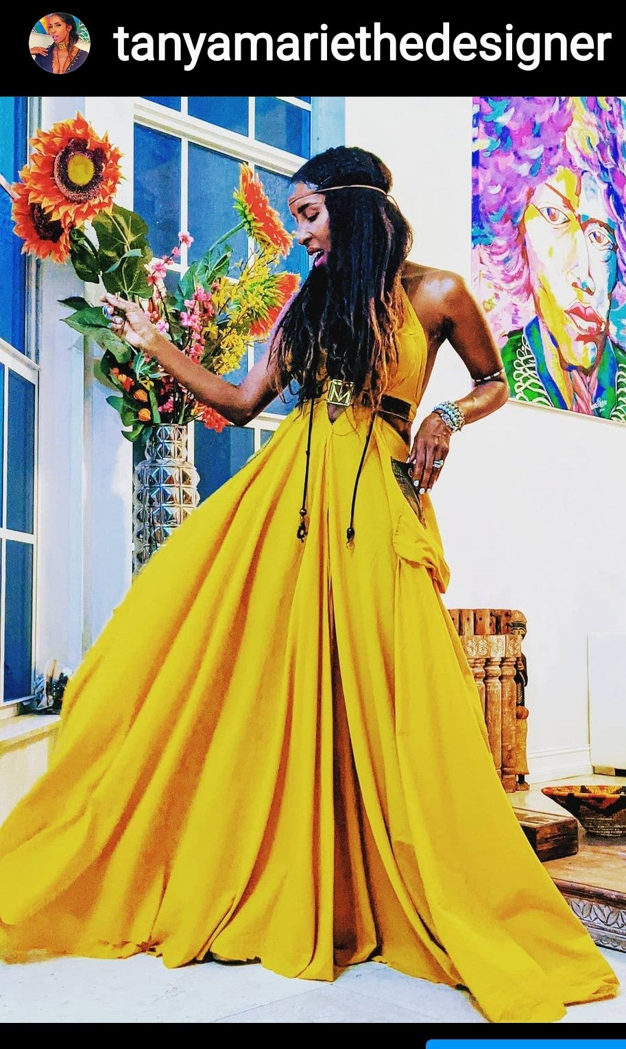 Yellow halter maxi dress Clearance